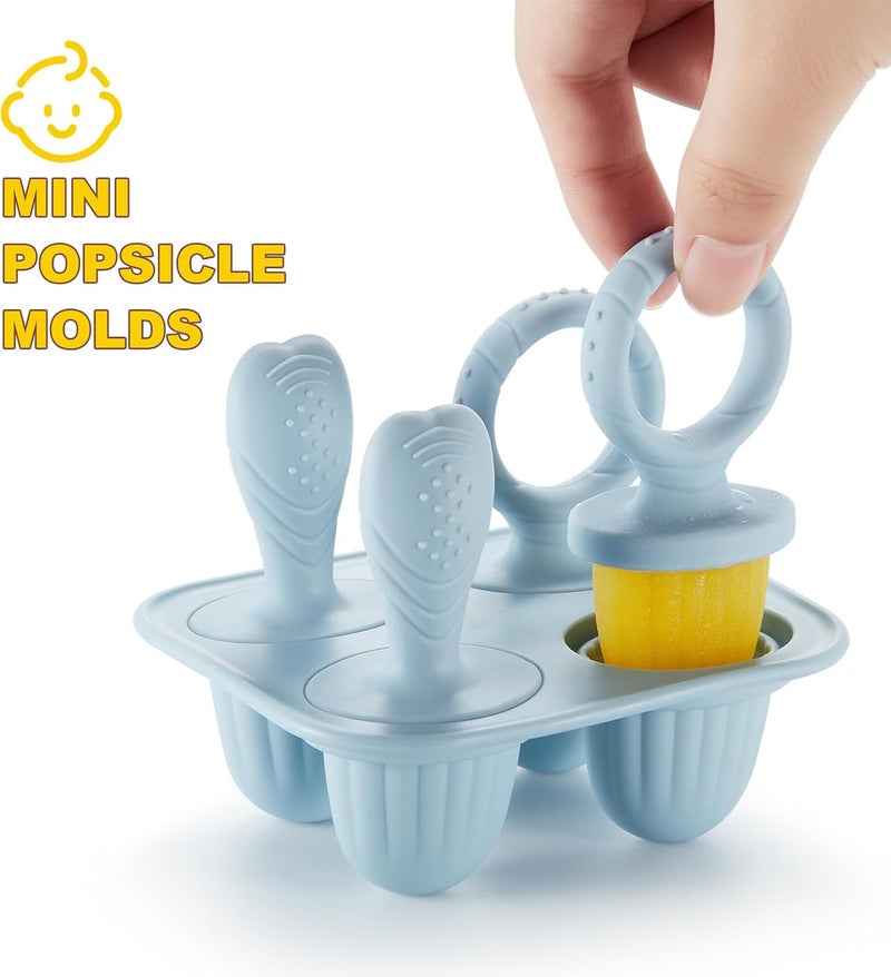 ACOOKEE Toddler Popsicles Molds 1 Pack 4 Handle, BPA Free, Silicone Baby Popsicles Molds Easy Release Ice Cream Molds Reusable - Image 2